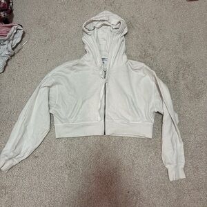 White Aeropostale Cropped Zip up Hoodie